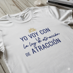 Camiseta inspiradora con frase ley de atracción